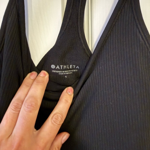 Athleta Black Ribbed Racerback Tank Small - Picture 2 of 2
